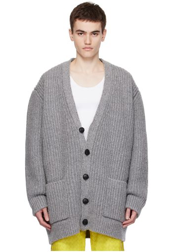 Bottega Veneta Gray Elbow Patch Cardigan