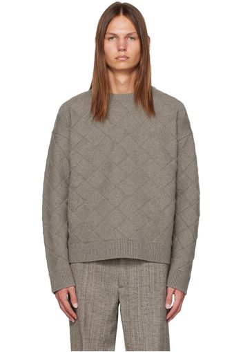 Bottega Veneta Taupe Intreccio Sweater