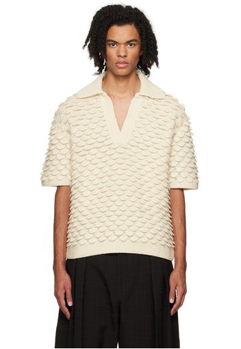 Bottega Veneta Off-White Fish Scale Polo