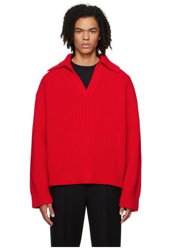 Bottega Veneta Red Heavy Polo