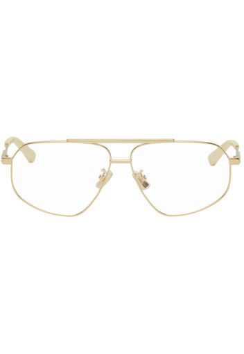 Bottega Veneta Gold Aviator Glasses