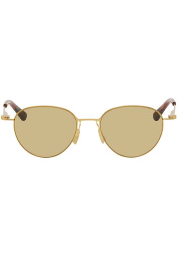 Bottega Veneta Gold Ultrathin Panthos Sunglasses