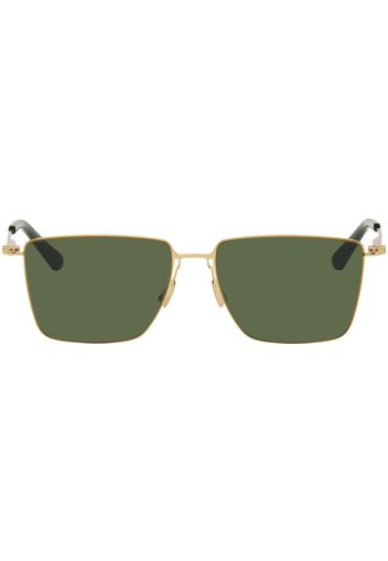 Bottega Veneta Gold Ultrathin Rectangular Sunglasses