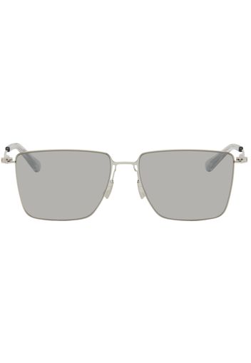 Bottega Veneta Silver Ultrathin Rectangular Sunglasses