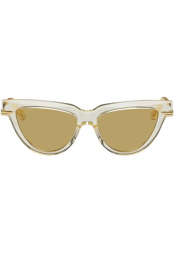 Bottega Veneta Yellow Cat-Eye Sunglasses