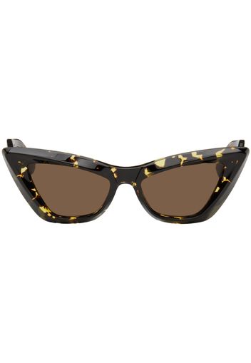 Bottega Veneta Tortoiseshell Pointed Cat-Eye Sunglasses