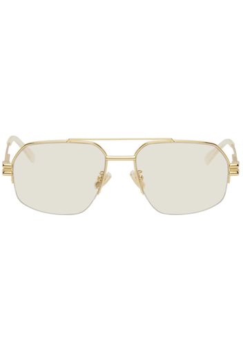 Bottega Veneta Gold Aviator Sunglasses