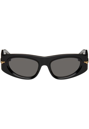 Bottega Veneta Black Oval Sunglasses