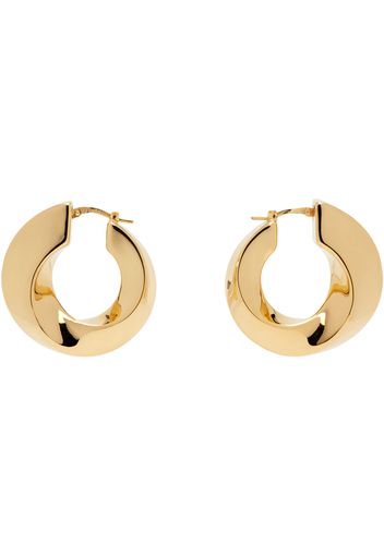 Bottega Veneta Gold Twist Hoop Earrings