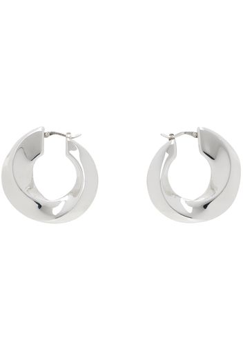 Bottega Veneta Silver Twist Hoop Earrings