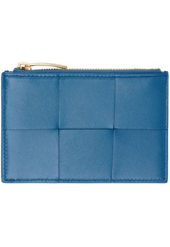 Bottega Veneta Blue Cassette Zippered Card Holder