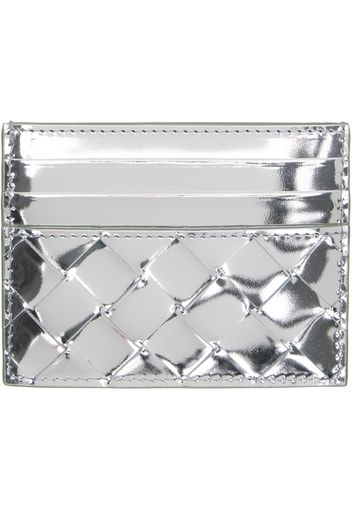 Bottega Veneta Silver Intrecciato Card Holder