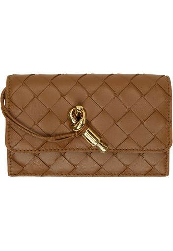 Bottega Veneta Tan Andiamo Zippered Wallet