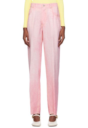 Bottega Veneta Pink & White Printed Trousers