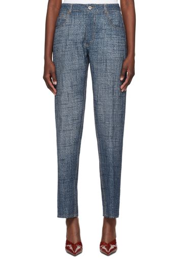 Bottega Veneta Indigo & White Printed Trousers