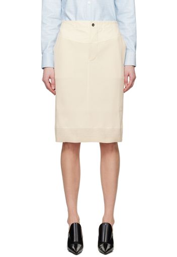 Bottega Veneta Off-White Ribbed Midi Skirt