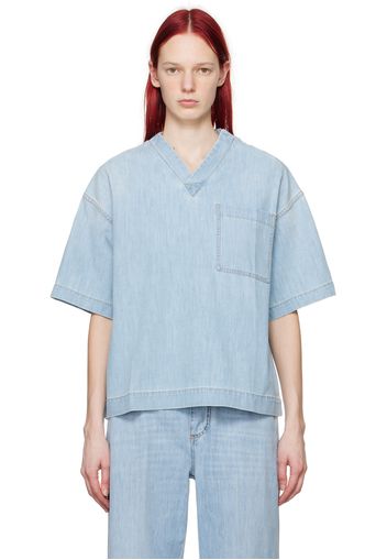 Bottega Veneta Blue Bleached Denim Shirt