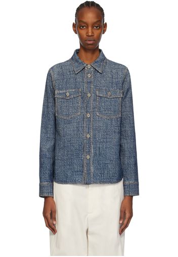 Bottega Veneta Indigo Textured Shirt