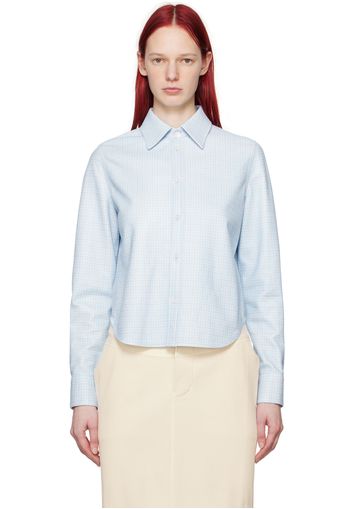 Bottega Veneta Blue Printed Leather Shirt