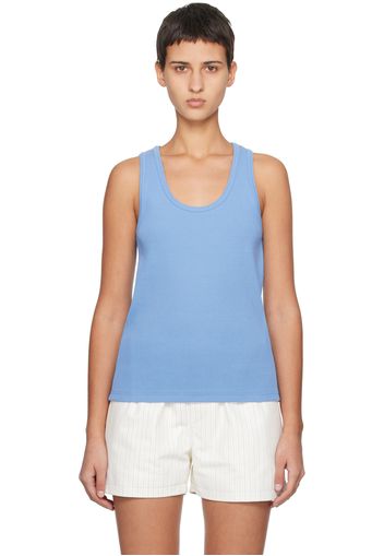 Bottega Veneta Blue Ribbed Tank Top