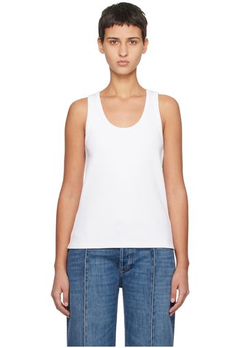 Bottega Veneta White Ribbed Tank Top