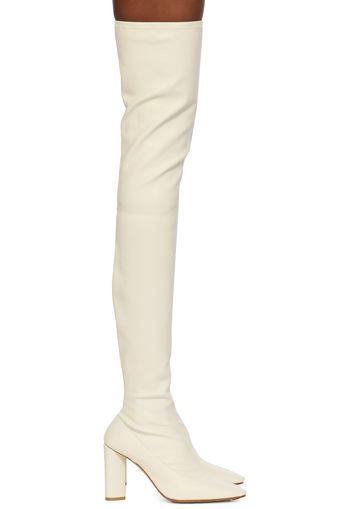 Bottega Veneta White Tripod Over-The-Knee Boots