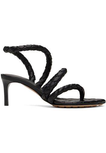 Bottega Veneta Black Leaf Heeled Sandals