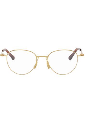 Bottega Veneta Gold Round Glasses