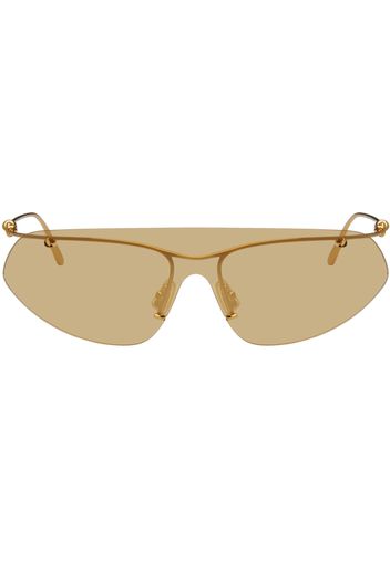 Bottega Veneta Gold Knot Shield Sunglasses