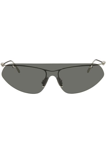 Bottega Veneta Silver Knot Shield Sunglasses