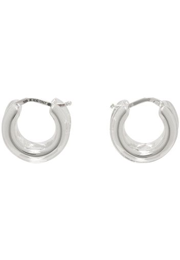 Bottega Veneta Silver Watch Hoop Earrings