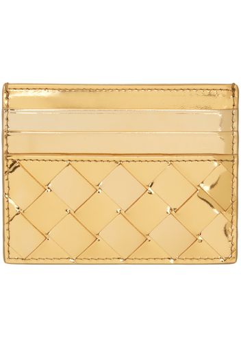 Bottega Veneta Gold Intrecciato Card Holder