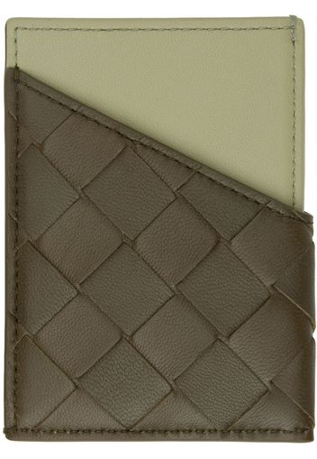 Bottega Veneta Khaki Intrecciato Diagonal Card Holder