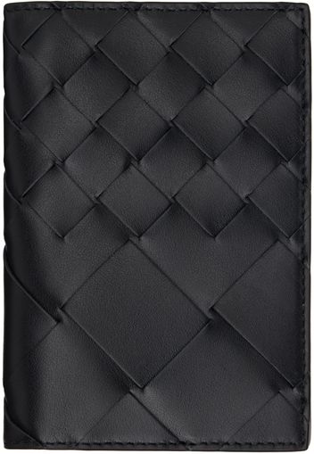 Bottega Veneta Black Intrecciato Passport Holder