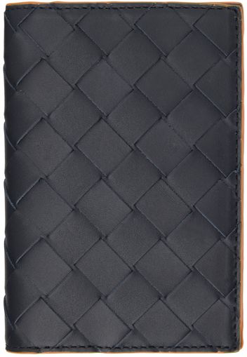 Bottega Veneta Navy Intrecciato Passport Holder