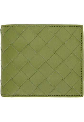 Bottega Veneta Green Intrecciato Bi-Fold Coin Purse Wallet