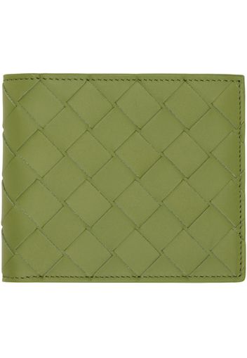 Bottega Veneta Green Intrecciato Bi-Fold Wallet