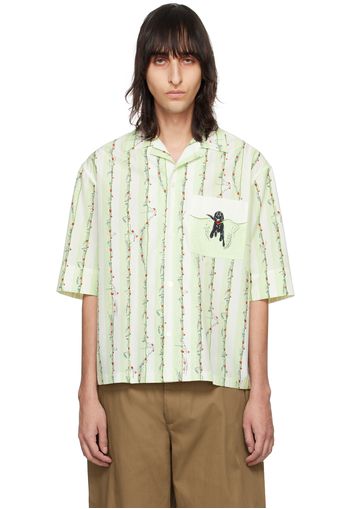 Bottega Veneta White & Green Printed Shirt