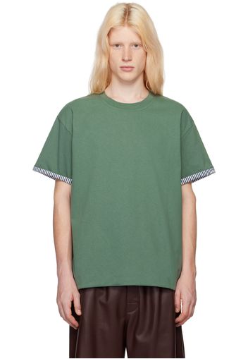 Bottega Veneta Green Double-Layer T-Shirt