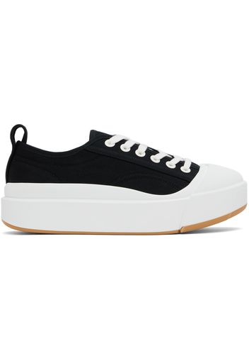 Bottega Veneta Black & White Vulcan Platform Sneakers