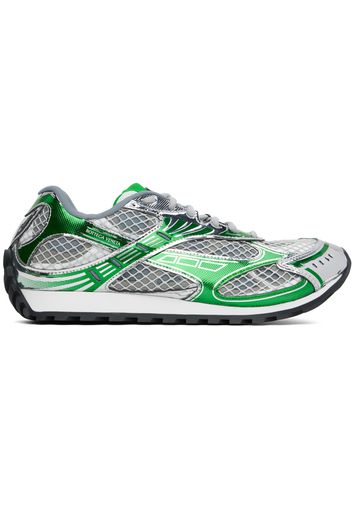 Bottega Veneta Silver & Green Orbit Sneakers