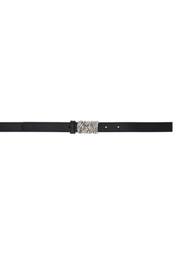 Bottega Veneta Black Intreccio Belt