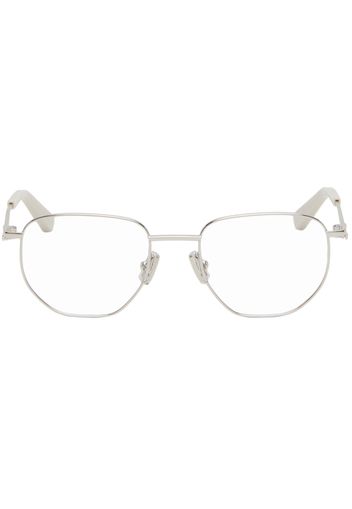 Bottega Veneta Silver Round Glasses