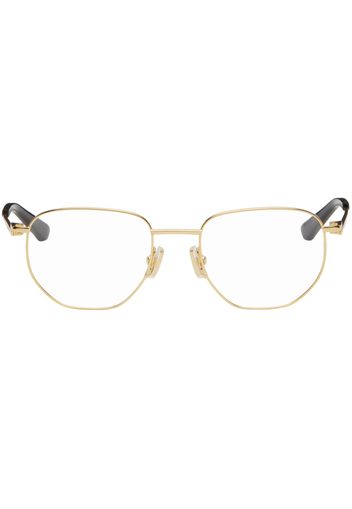 Bottega Veneta Gold Round Glasses