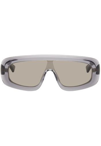 Bottega Veneta Gray Bombe Shield Sunglasses