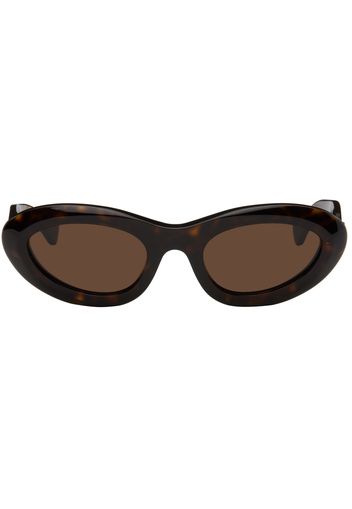 Bottega Veneta Tortoiseshell Bombe Round Sunglasses