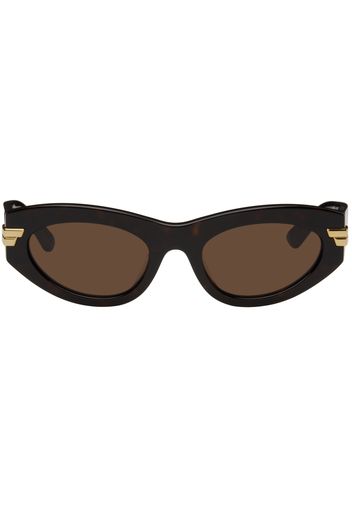 Bottega Veneta Tortoiseshell Oval Acetate Sunglasses