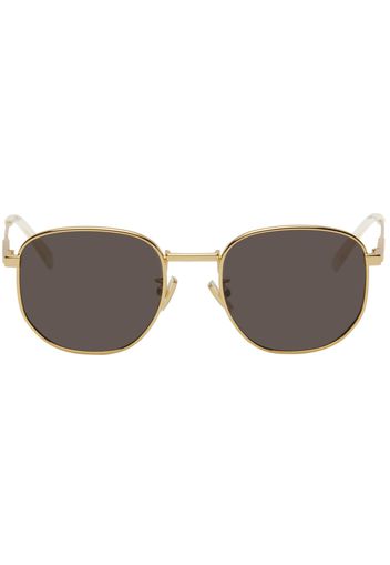 Bottega Veneta Gold Round Square Sunglasses