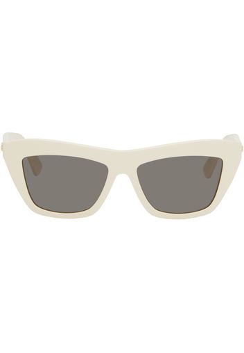 Bottega Veneta Off-White Cat-Eye Sunglasses