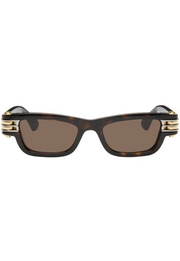 Bottega Veneta Brown Bolt Squared Sunglasses